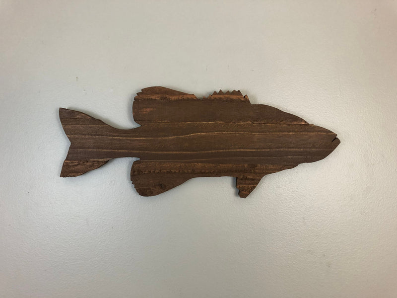 Wooden Fish Cutout Plaque Rustic - Zink Woodworks