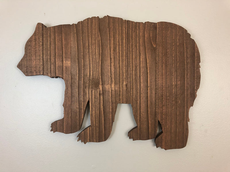 Wooden Bear Rustic Cutout - Zink Woodworks