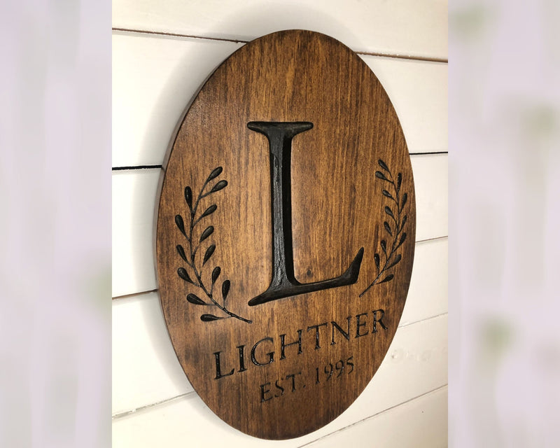 Custom Family Oval Wood Engraved Signs - Zink Woodworks