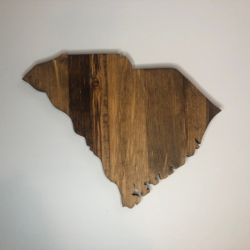 South Carolina Rustic Wood State Cutout - Zink Woodworks