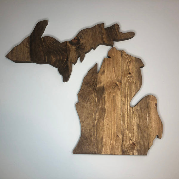Michigan Rustic Wood State Cutout - Zink Woodworks