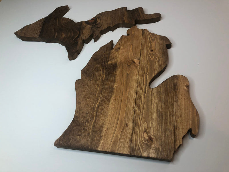 Michigan Rustic Wood State Cutout - Zink Woodworks