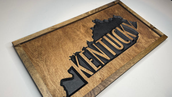 Kentucky Rustic Wood State Plaque - Zink Woodworks