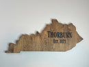 Personalized Kentucky Rustic Wood State - Zink Woodworks