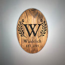 Custom Family Oval Wood Engraved Signs - Zink Woodworks