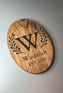 Custom Family Oval Wood Engraved Signs - Zink Woodworks