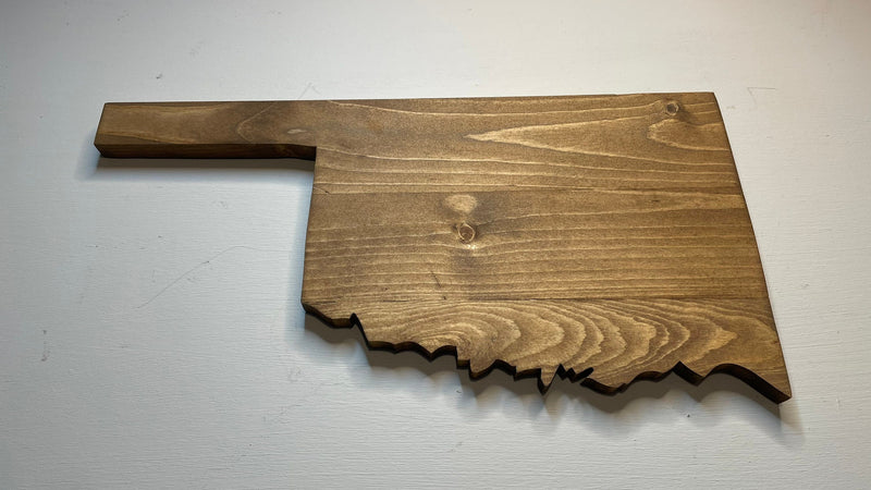 Oklahoma Rustic Wood State Cutout - Zink Woodworks