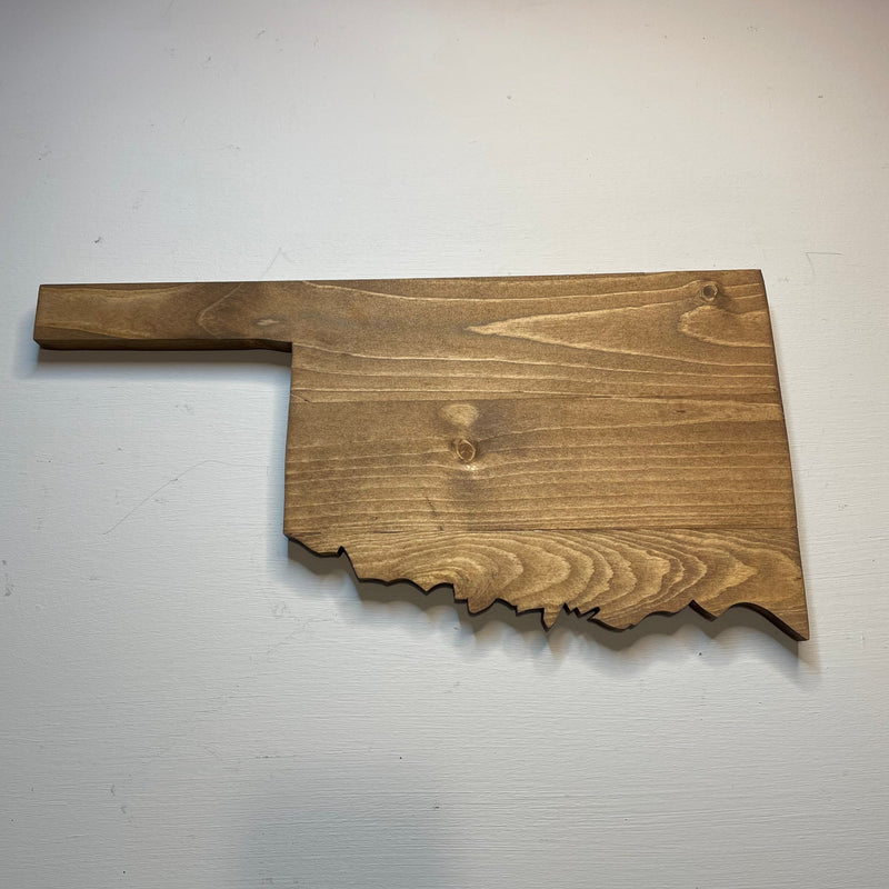 Oklahoma Rustic Wood State Cutout - Zink Woodworks