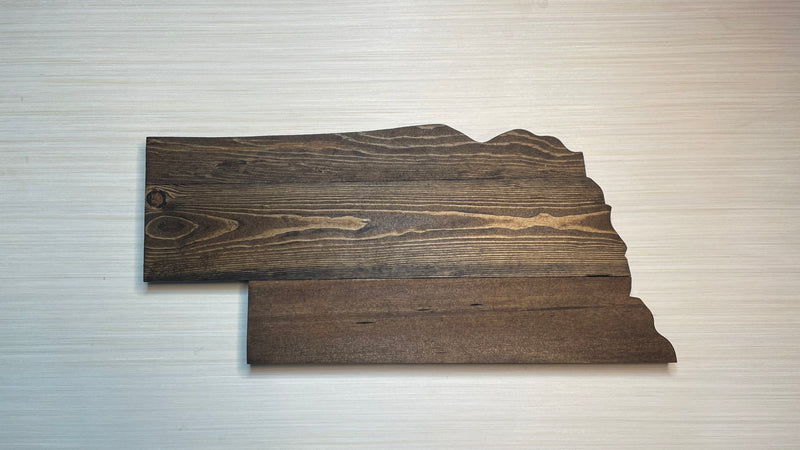 Nebraska Rustic Wood State Cutout - Zink Woodworks
