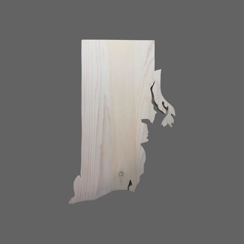 Rhode Island Rustic Wood State Cutout - Zink Woodworks