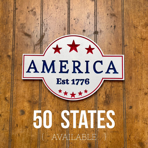 United States Wood Cutout Plaque Design - Zink Woodworks