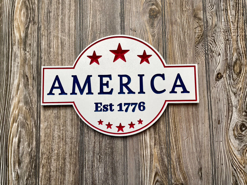 United States Wood Cutout Plaque Design - Zink Woodworks