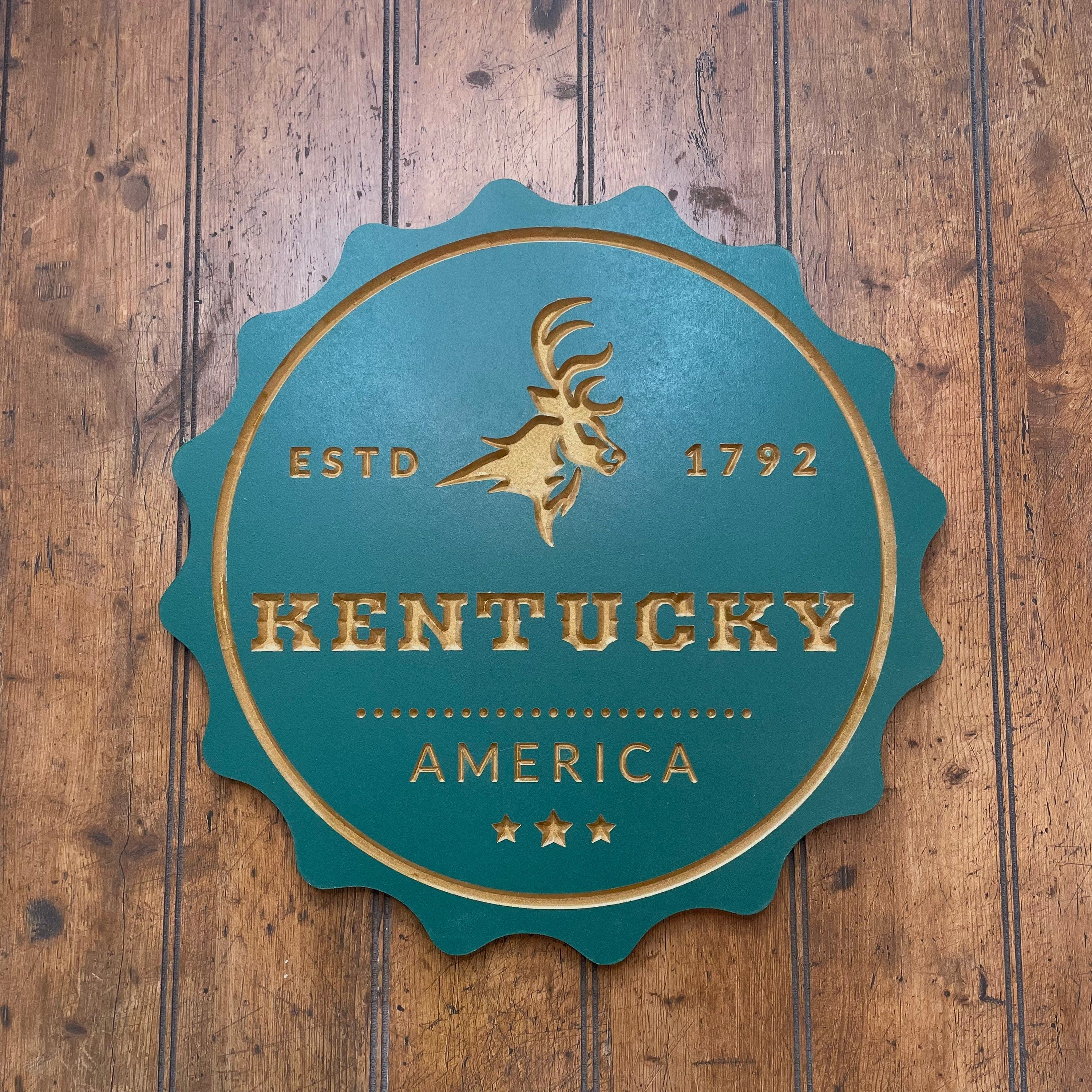 Wooden Kentucky State Sign Cutout | Zink Woodworks