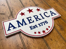 United States Wood Cutout Plaque Design - Zink Woodworks