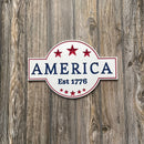 United States Wood Cutout Plaque Design - Zink Woodworks