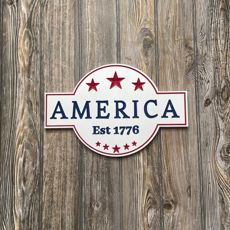 United States Wood Cutout Plaque Design - Zink Woodworks