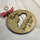 Personalized U.S. State Christmas Ornaments - Zink Woodworks