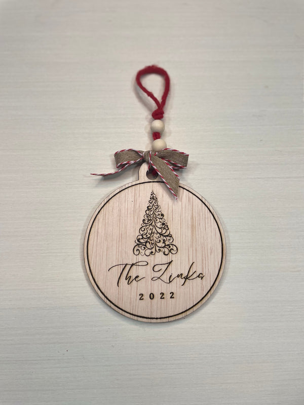 Personalized Christmas Tree Ornament - Zink Woodworks