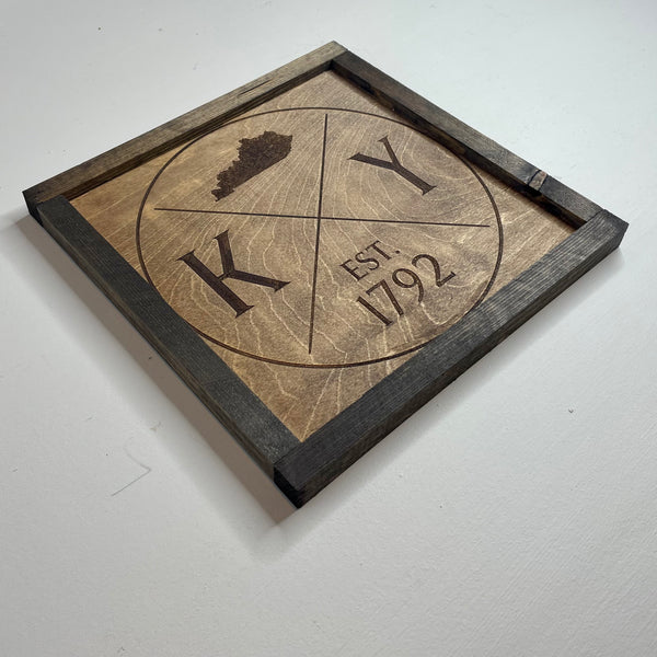Laser Engraved Kentucky Rustic Wood Sign - Zink Woodworks
